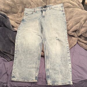 GAP Denim Low Rise Straight Crop Jeans - Light Blue